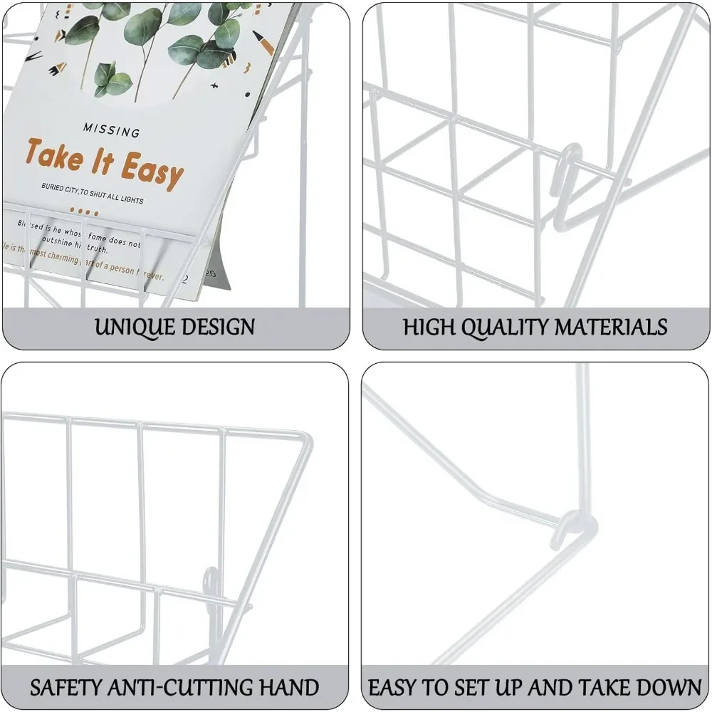 6 Tier Wire Countertop Rack Comic Book Rack Wide Tabletop Display Magazine for Book Brochure Literature Greeting Card Shelf 2