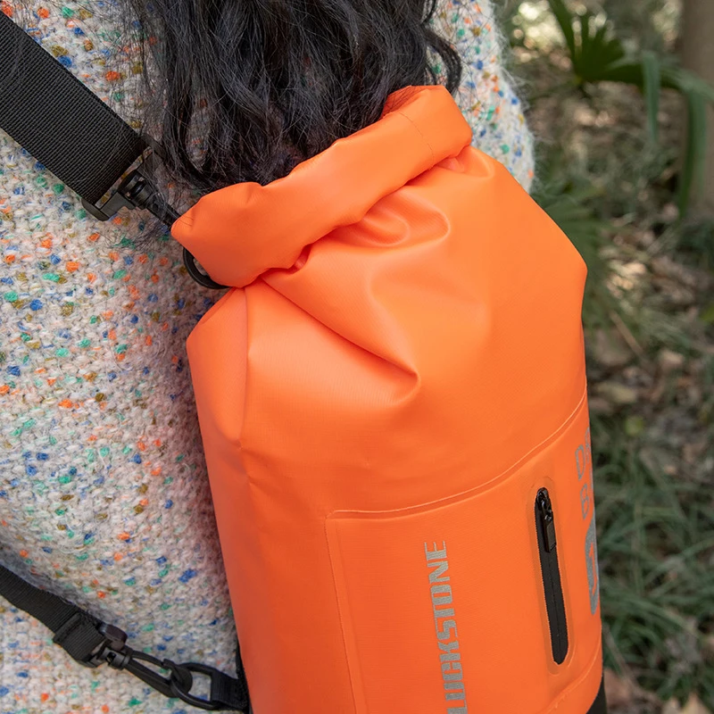 PVC Outdoor Waterproof Bag 10L 20L Beach Rafting Boating Swimming Double Shoulder Bag Scratch-resistant Bucket waterproof shoulder bag