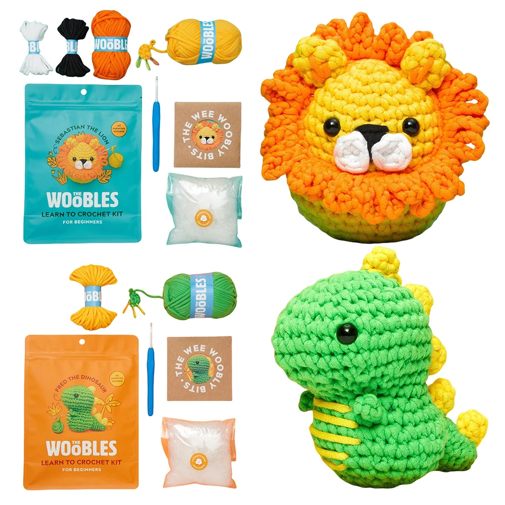 Crochet Kit Multifunction Stuffed Animal With Crochet Hooks Handmade DIY Non-Finished Product Beginner Yarn Set