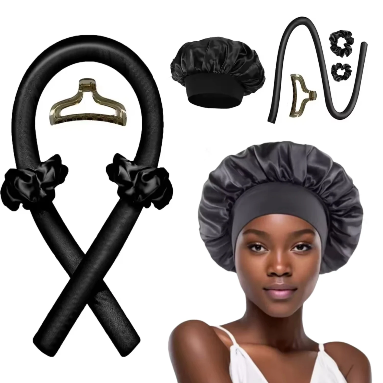 Hair Curling Tools Heatless Curling Rod Headband Night Cap No Heat Ribbon Lazy Rollers