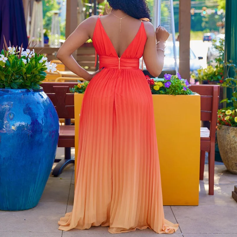

African Dresses For Women Elegant Dashiki Summer Spaghetti Straps Maxi Dress Ladies Traditional Africa Clothing Fairy Long Dress