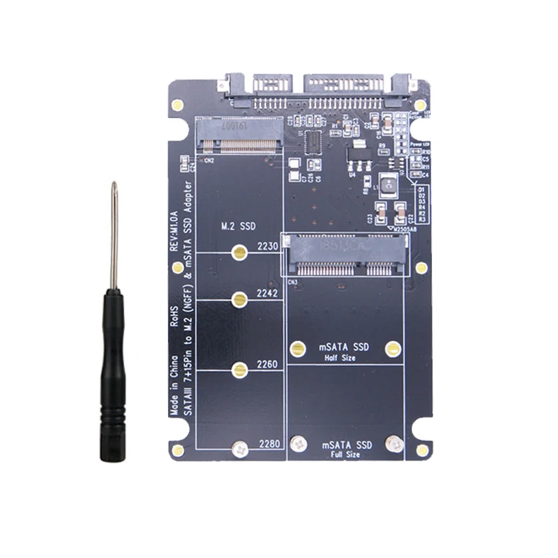 

SSD Adapter mSATA SSD M2 Adapter Board M2 SATA 3.0 Converter Riser for 2230 2242 2260 2280 M.2 SATA SSD for Half/Full Size mSATA