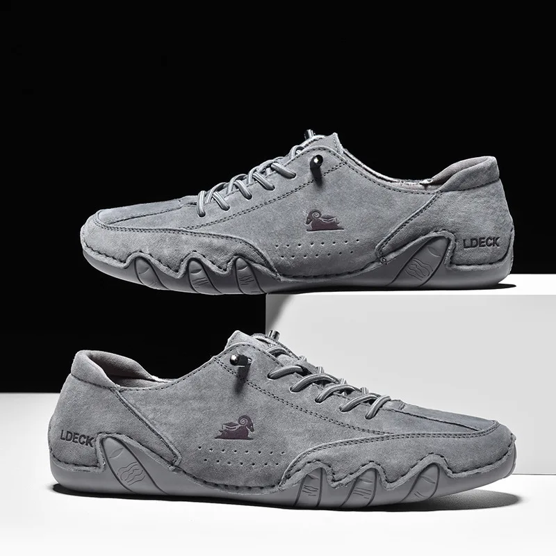 Men Leather Casual Shoes Luxury Low Top Sneakers Comfortable Mens Shoes Big Size Designer Loafers Moccasin Shoe Man 2023 New In