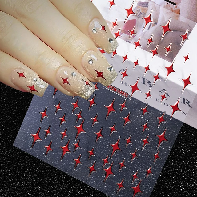 Nail Art Stickers Laser Silver  Silver Star Stickers Manicure -  Silver/gold Star - Aliexpress