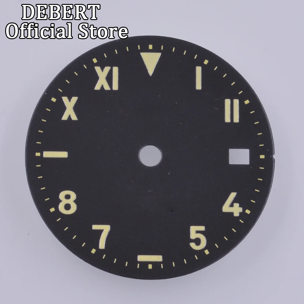 DEBERT 28.5mm Luminous Watch Dial Fit ETA 2836/2824 DG2813/3804 Miyota8205/8215/821A/82Series Movement
