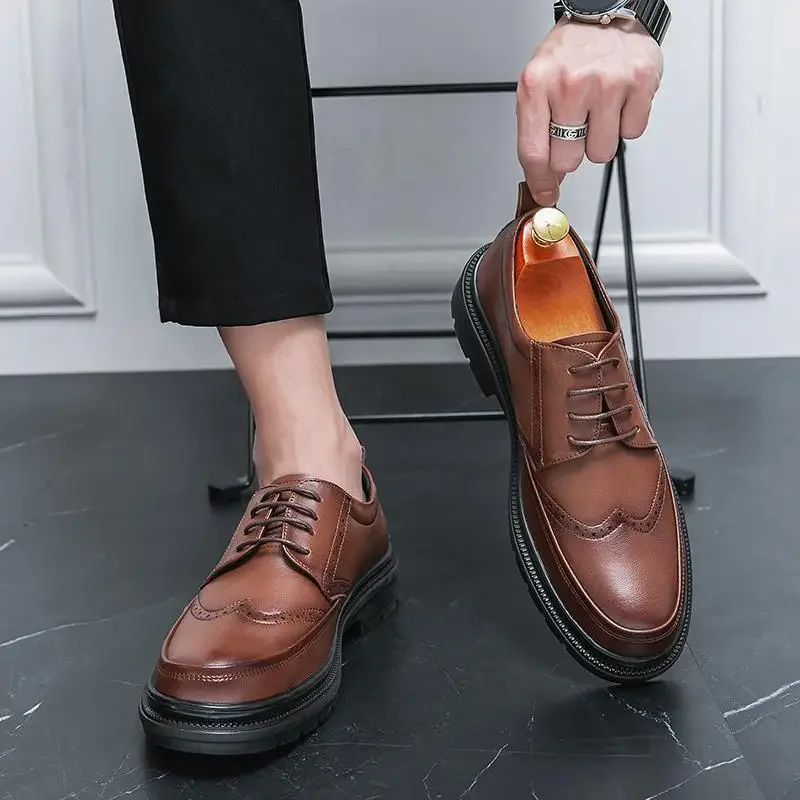 

Elegant Men's Shoes Italian Fashion Men's Formal Wear Shoes High Quality Casual Wedding Party Formal Derby Shoes