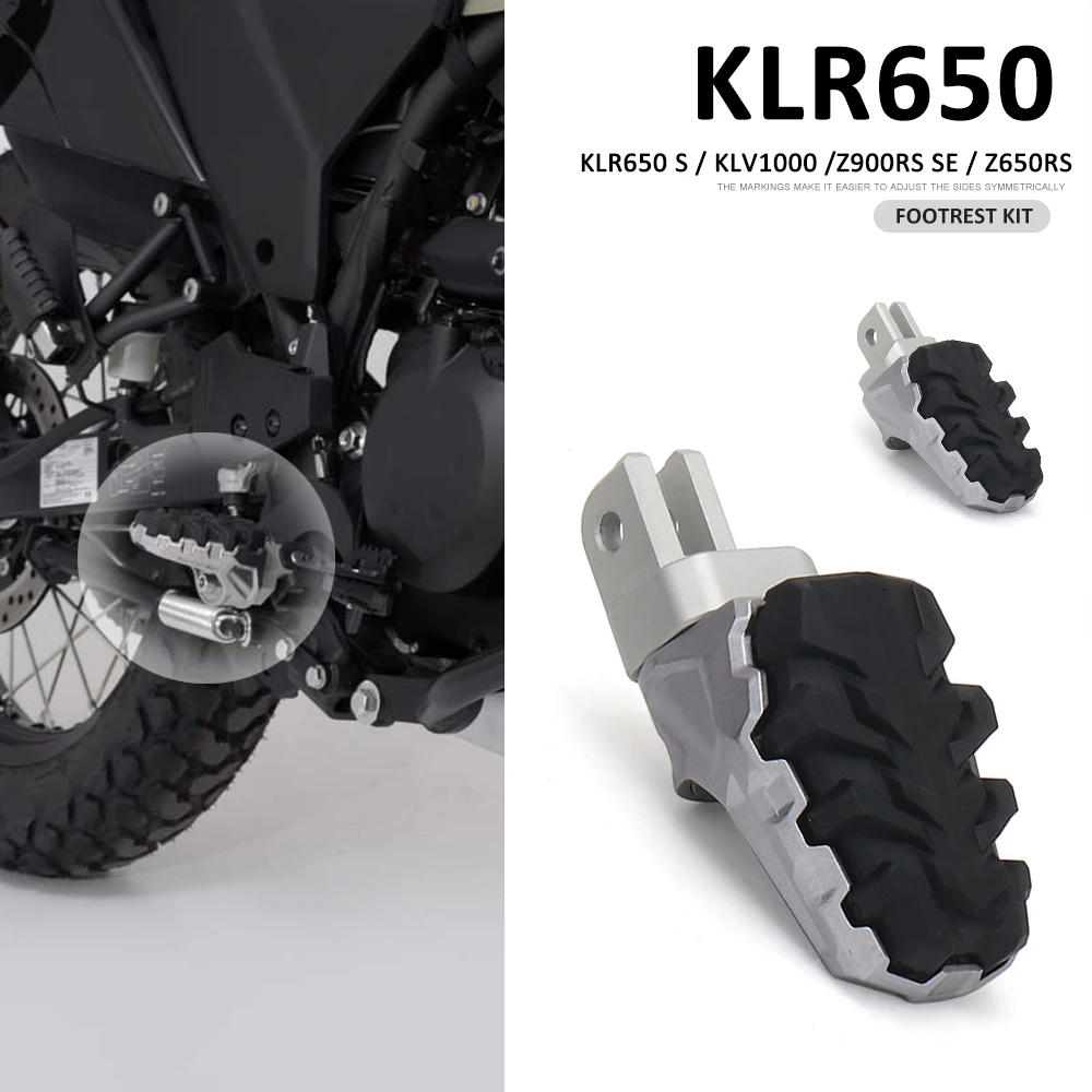 

Motorcycle Accessories Footrest Foot Pegs Rests Pedals For Kawasaki Z650 RS Z650RS Z900RS SE 2021-2024 KLR650 S KLV1000
