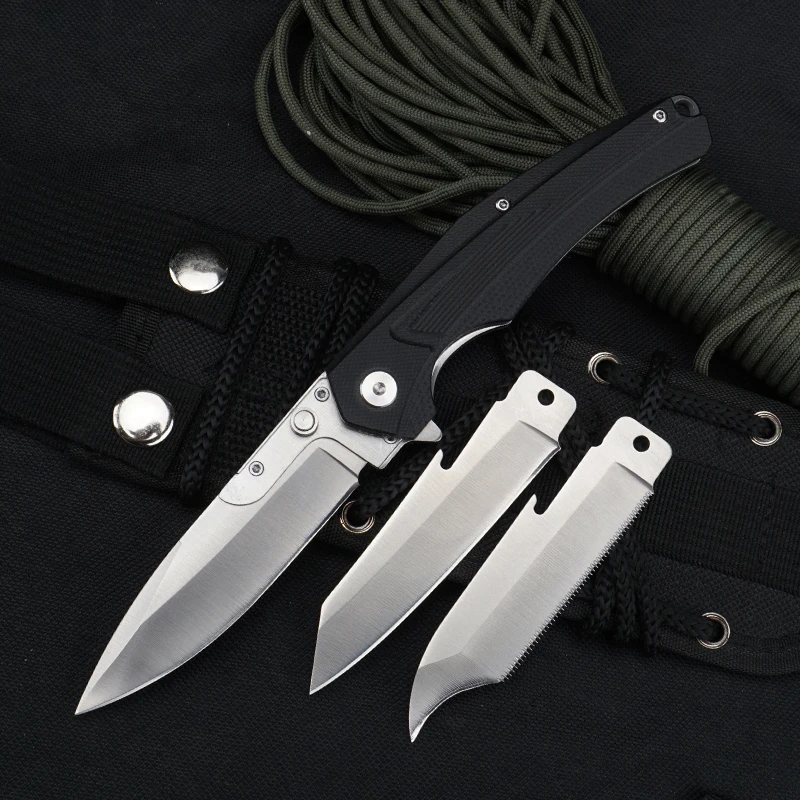 

HWZBBEN J101 G10 Handle Steel Blade Camping Folding Pocket Knife For Portable Camping