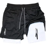 Anime Performance Shorts Men GYM Casual Sports Summer Compression Shorts Workout Running Mesh 2 In 1 Sport Short Pants 1