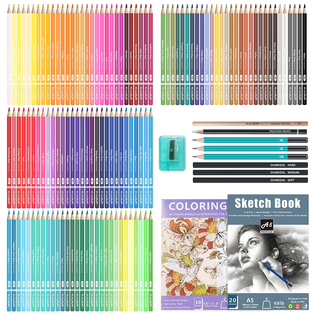  KALOUR 72 Count Colored Pencils for Adult Coloring Books, Soft  Core,Ideal for Drawing Blending Shading,Color Pencils Set Gift for Adults  Kids Beginners : Arts, Crafts & Sewing