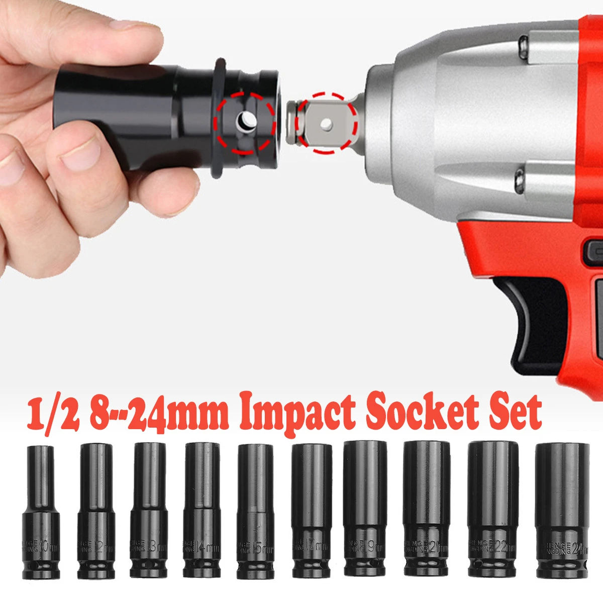 Car Pneumatic Impact Wrench Socket Deep Impact Wrench Socket Set 12/5pc 1/2 Aliexpress