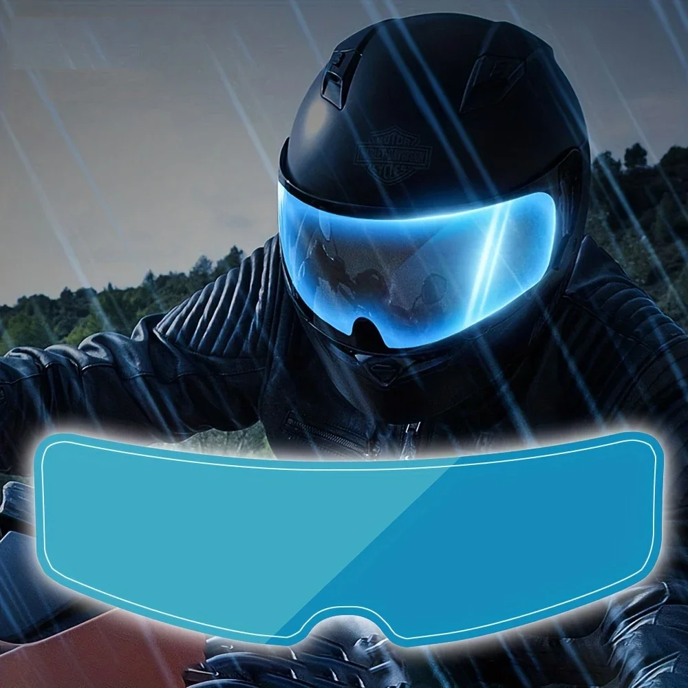 1PC Motorcycle Helmet Visor Anti Fog Anti Rain Film Clear Waterproof Sticker Universal Fit Nano Coating Safety Accessory