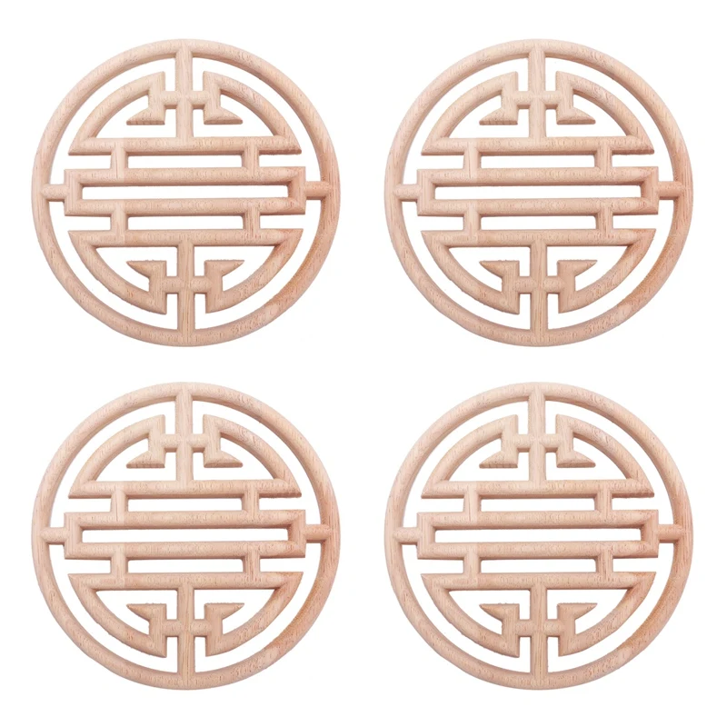 

4X European Style Vintage Wood Carved Applique Wooden Carving Decal Furniture Cabinet Door Frame Home Decor Crafts(15Cm)