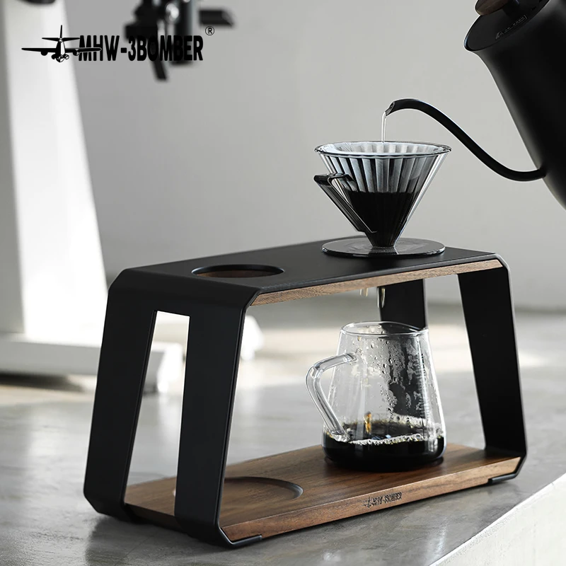 

Coffee Distributor Filter Cup Drip Station Double-hole Dripping Filters Holder Rack Espresso Pour Over Dripper Stand