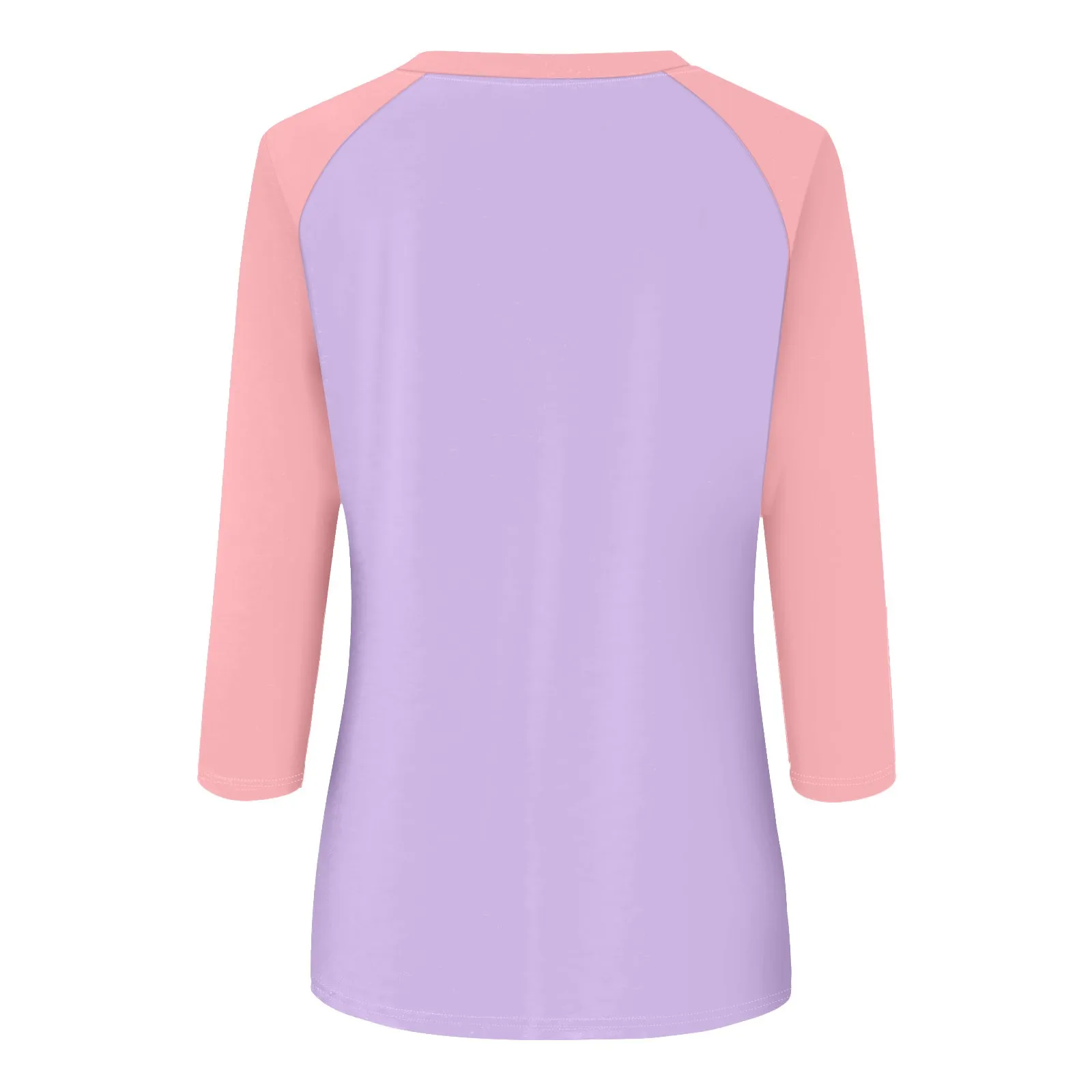 Frisches, modisches, lässiges, farbblockierendes Raglanärmel-O-Ausschnitt-3/4-buntes, vielseitiges Basic-Shirt für Mädchen, Sommer-dünnes, vielseitiges Oberteil – Detail 27