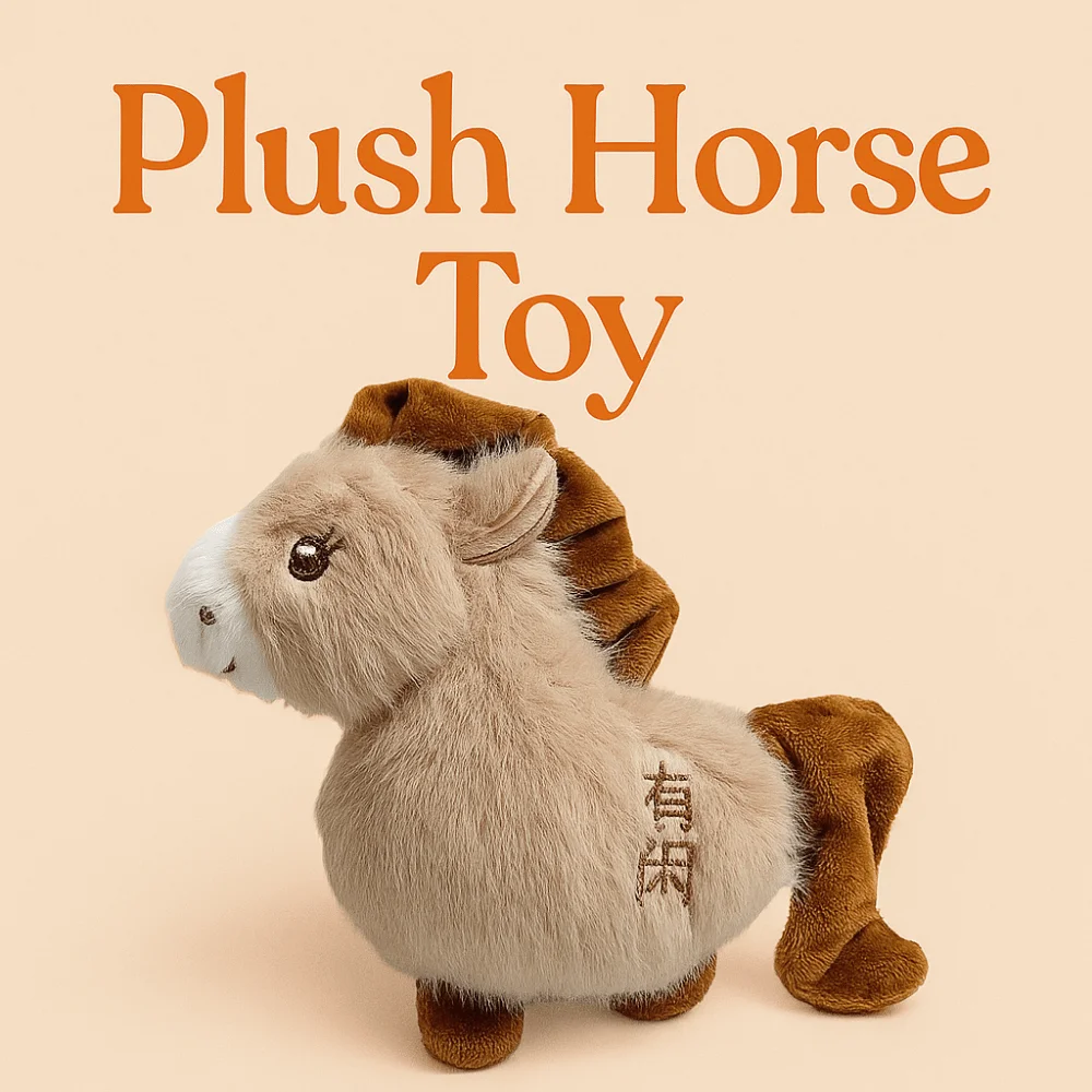 Cute Stuffed Animal Horse Cartoon Year of Horse Plush Horse Doll Pendant Blessing Words Plush Toys Zodiac Pony Figurine
