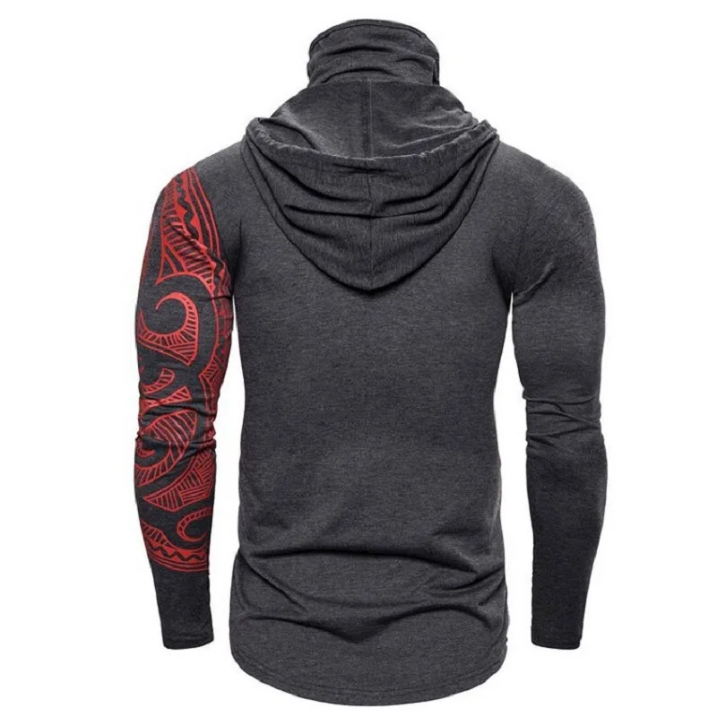 Men's Stretch Fitness Ninja Suit Men's Hoodie Long Sleeve Face Mask Sports Cycling Wear Masked Hoodies Harajuku Clothing