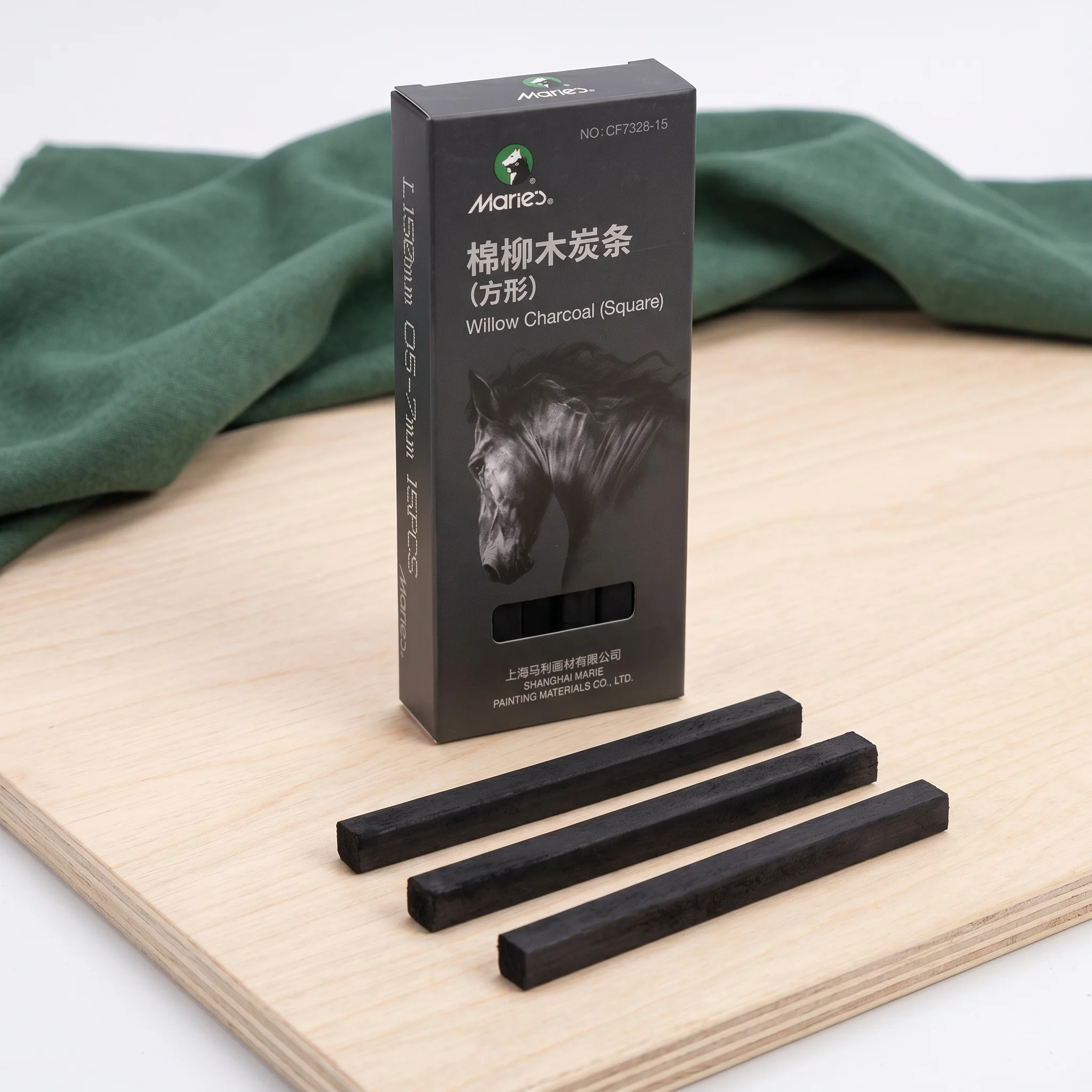 마리의 15개입 버드나무 숯 스틱 전문가용 스케치 드로잉 숯바, 예술가용 핸드 페인팅 미술 용품