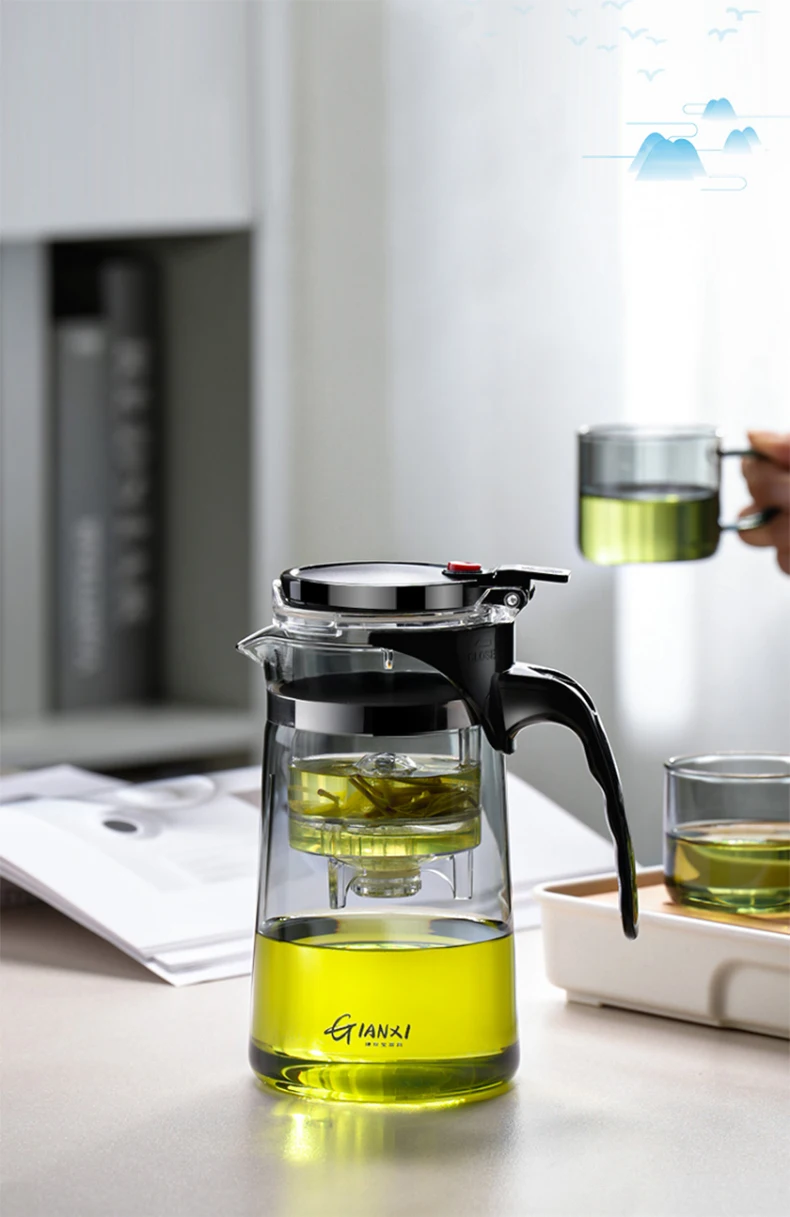 Description Picture 2 of itemGIANXI Tea Pots Heat Resistant Glass Tea Pot Tea Infuser Chinese Tea Set Kettle Coffee Glass Maker Convenient Office Tea Sets