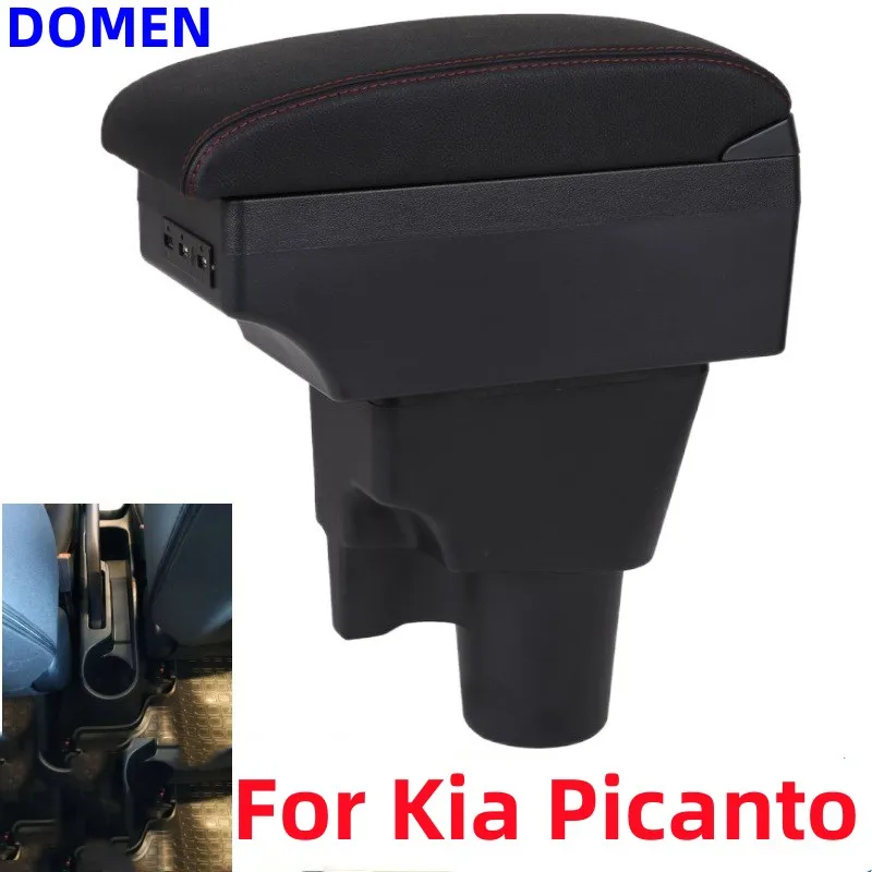 

Подлокотник для Kia Picanto, детали для салона автомобиля, центральное содержимое с выдвижным отверстием для чашки, большое пространство, двухслойная зарядка через USB