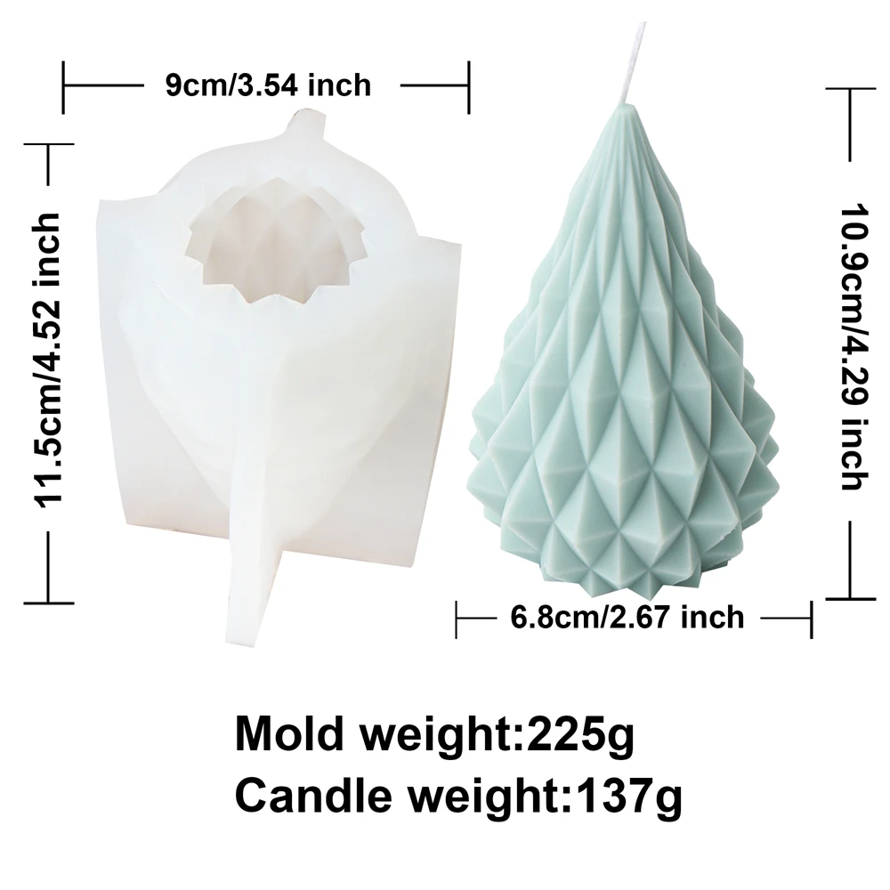 Silicone Pine Tree Mold for DIY 3D Christmas Candle Crafting