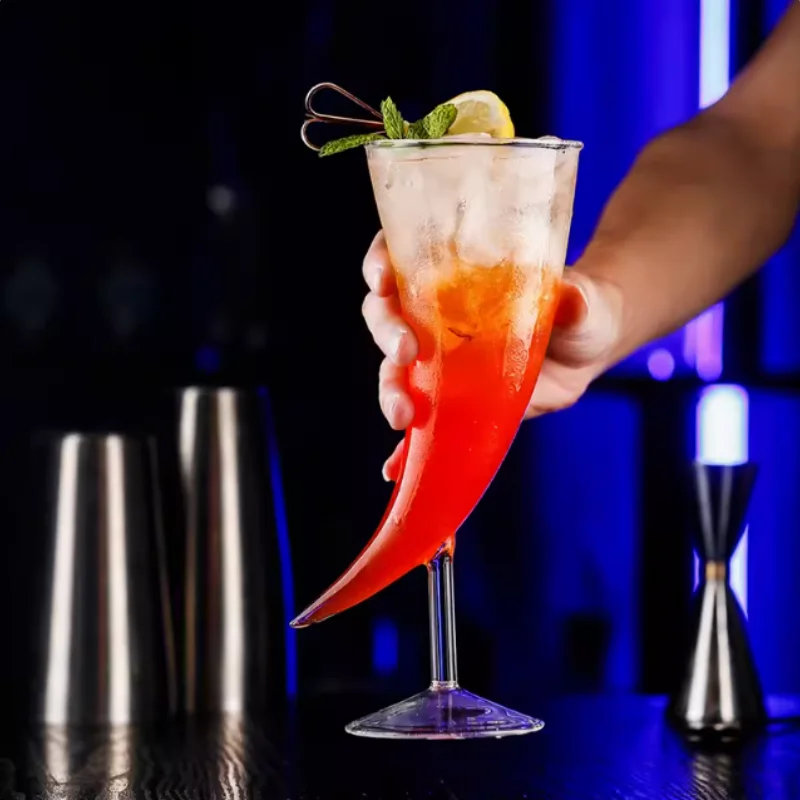 1 250ml Creative Tall Cocktail Cup, Molecular Smoked Personalized Cup, Moon Glass