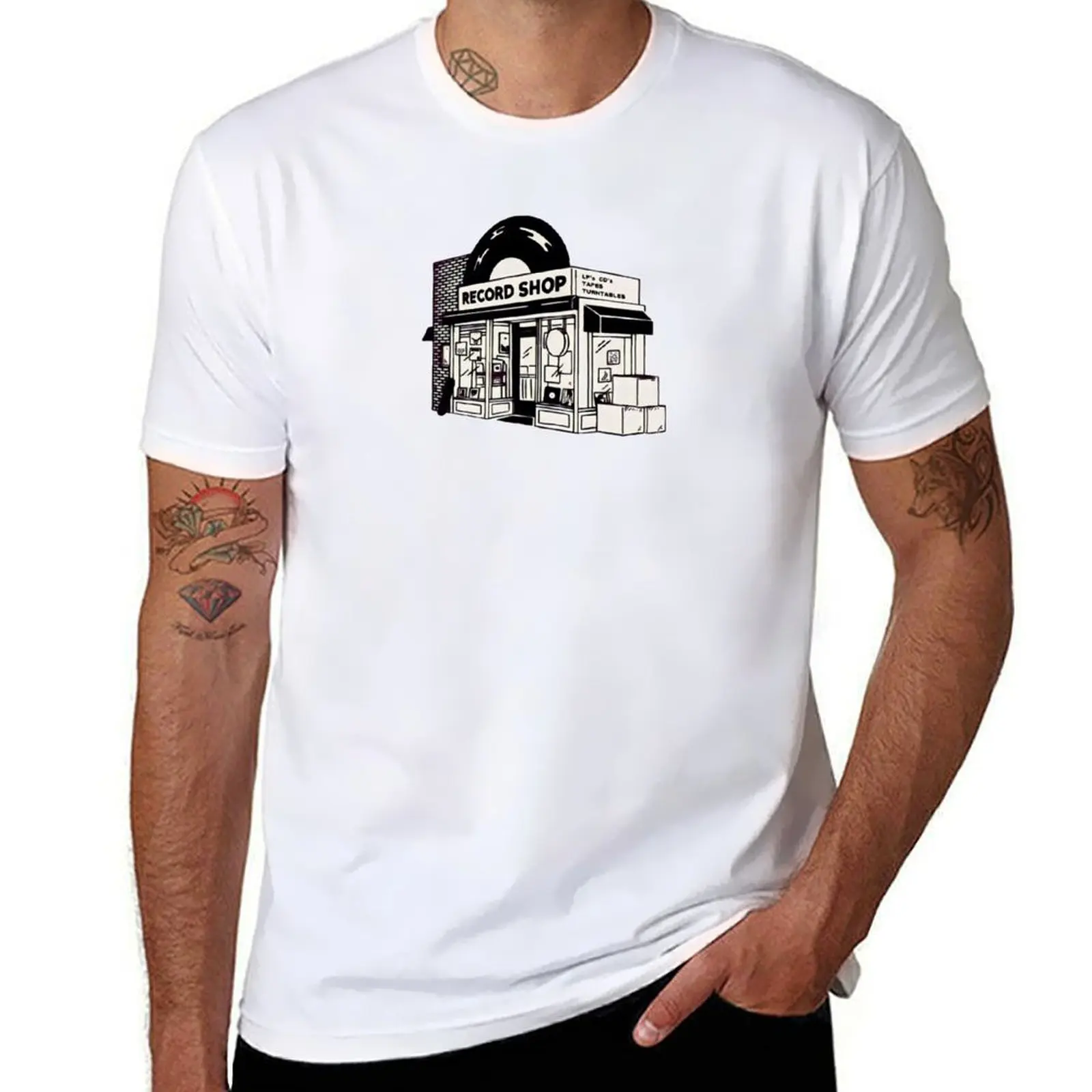 

Record shop T-shirt sweat customizeds men clothes