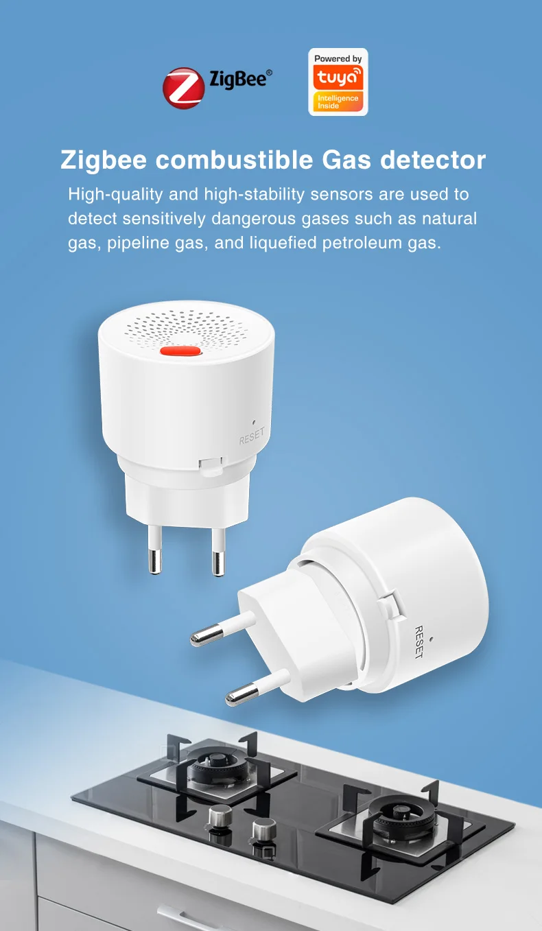 Tuya Zigbee Smart Natural Gas Sensor Combustible Household LPG Leakage Alarm Det