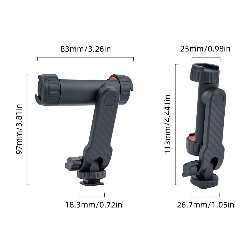 Phone Tripod Mount Holder for iPhone Camera 2 Cold Shoe Mobile Phone Clip for iPhone Android Sony Canon DJI Ronin Zhiyun Gimbals