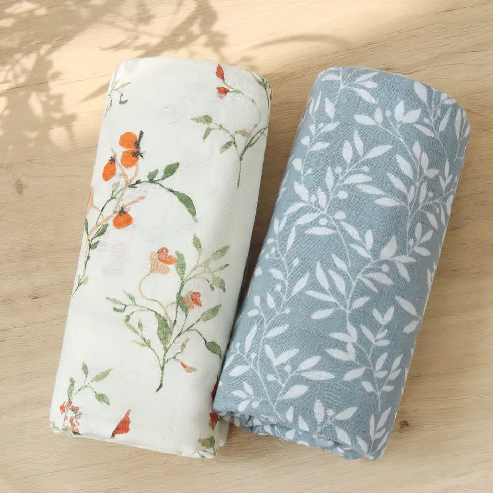 

Muslin Swaddle Baby Blanket Set Bamboo Cotton Newborn Wraps Bedding Muslin Bibs for Baby Stuff