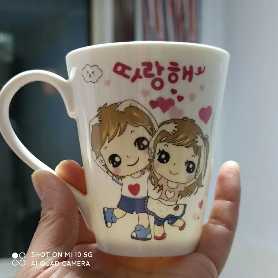 

Ceramic water cup cute cartoon minimalist couple mug tea cup milk cup