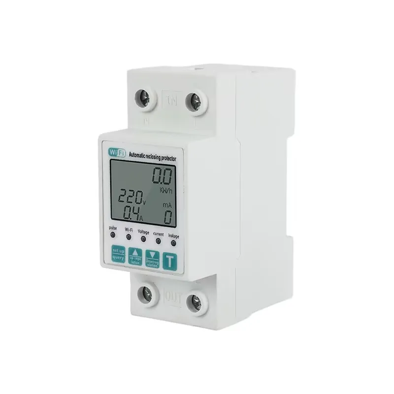 Circuit Breaker Reclosable smartlife TUYA WIFI 63A 110V 220V Energy Meter Metering Timer with voltage current leakage protection