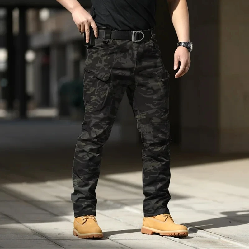 2024 New Mens Tactical Pants Multiple Pocket Elasticity Military Urban Commuter Tacitcal Trousers Men Slim Fat Cargo Pant 5XL 5