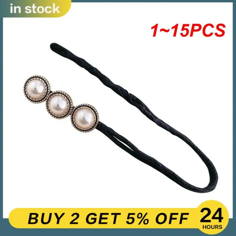 

1~15PCS Fashion Pearl Hair Bun Maker Hairstyle Tool For Ladies Pontail Band Hairstyle Donut Hair Accessories Bridal Hairband