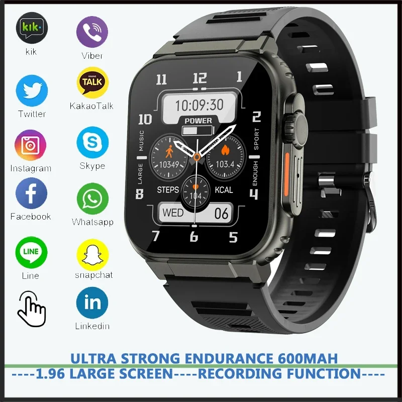 

2024 New A70 Super Strong Standby 600mAh Mysterious Recording Function IP68 Waterproof Bluetooth Call Sport Smart Watch