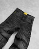 90s Streetwear Retro Hip Op Flame Embroidery Loose High Waisted Men Jeans Female Y2K New Harajuku Gothic Wide Leg Pants 4
