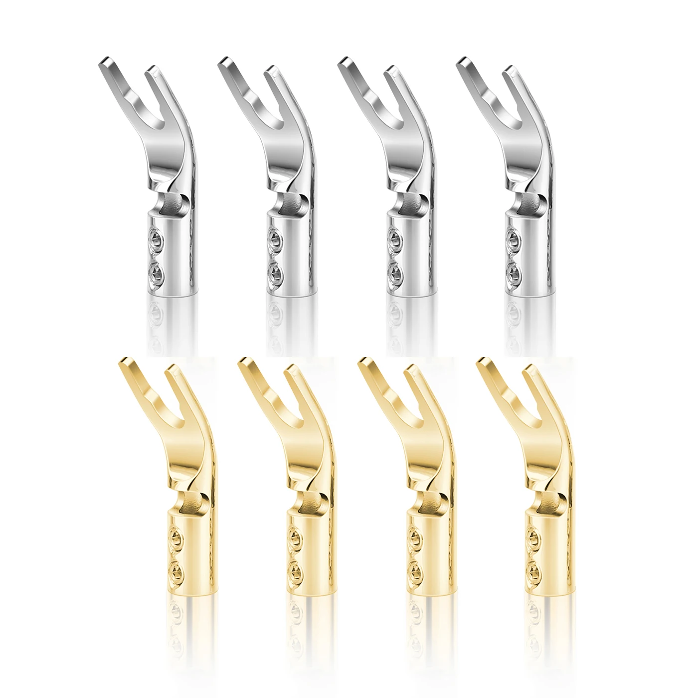 HIFI 8PCS 바나나 Y 스페이드 U/Y 골드/로듐 도금 순수 구리 나사 포..