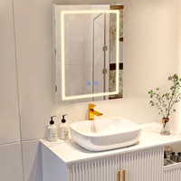 VOWNER Bathroom Medicine Cabinet with LED Lights and Mirror,  with Adjustable Shelf, Defogger, Memory 3-Color Mode, Dimmer 4