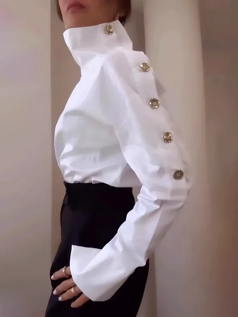 New Fashion Shirt For Women Women 2025 Casual Long-sleeve Button Women's Blouse Spring Chic White Tops Office Shirts Female 1