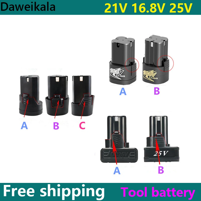 

25V 21V 16.8V 12V 18650 Lithium Li-ion Battery For Cordless Screwdriver Electric Drill Battery Power Tools Charger Battery 3.7V