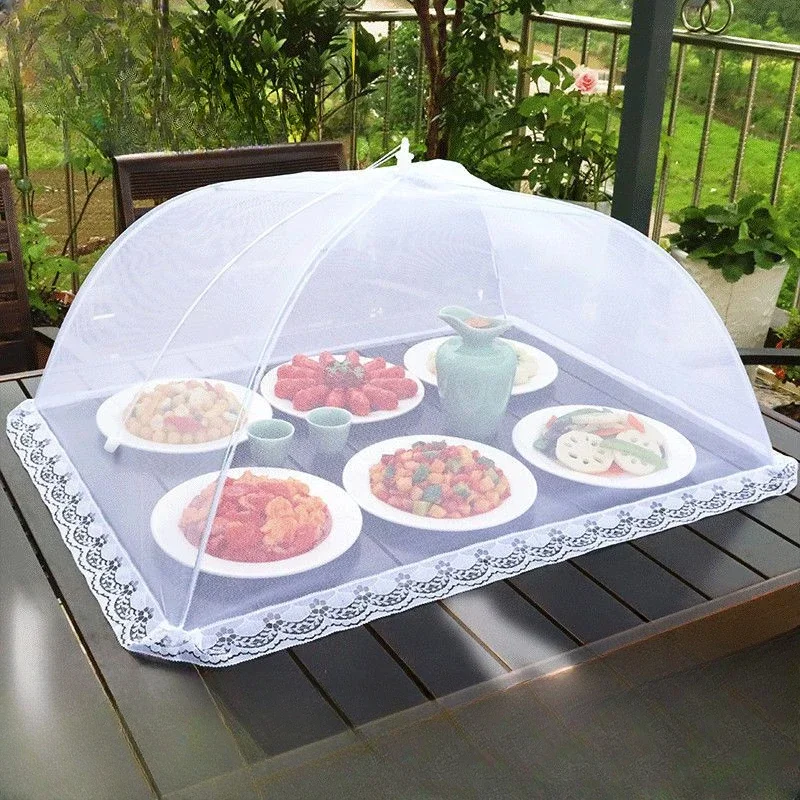 Foldable Food Mesh Cover Fly Anti Mosquito Pop-Up Food Cover Umbrella Meal Vegetable Fruit Breathable Kitchen Accessories