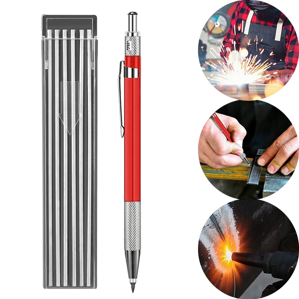 Silver Streak Welders Pencil with 12 Pcs Round Silver Refills, Metal Marker  Pen Metal Carbide Scriber Mechanical Pencils - AliExpress