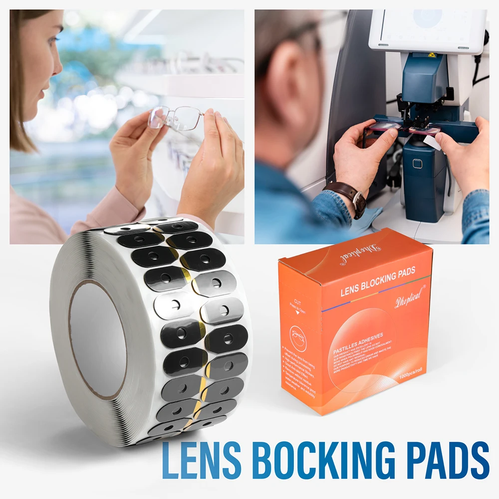 1000pcs High Adhesive Anti Slip PC Hydrophobic Lens Blocking Pad Optical Lens Protect Sticker Lens Edger Accessories