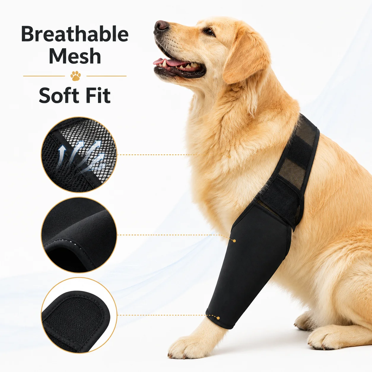 Breathable Adjustable Dog Leg Protector – Elbow Guard & Wound Protection Sleeve