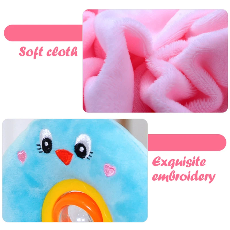 Sensory Stroller Hanging Rattles for Baby Soft Newborn Plush Animals Bed Bell Dolls Babies Development Handle Toys Toddlers Gift 6