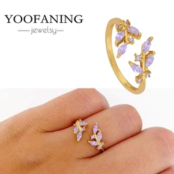 Exquisite 18K Gold - Plated Amethyst Ring for Luxurious Women's Fashion (RED)