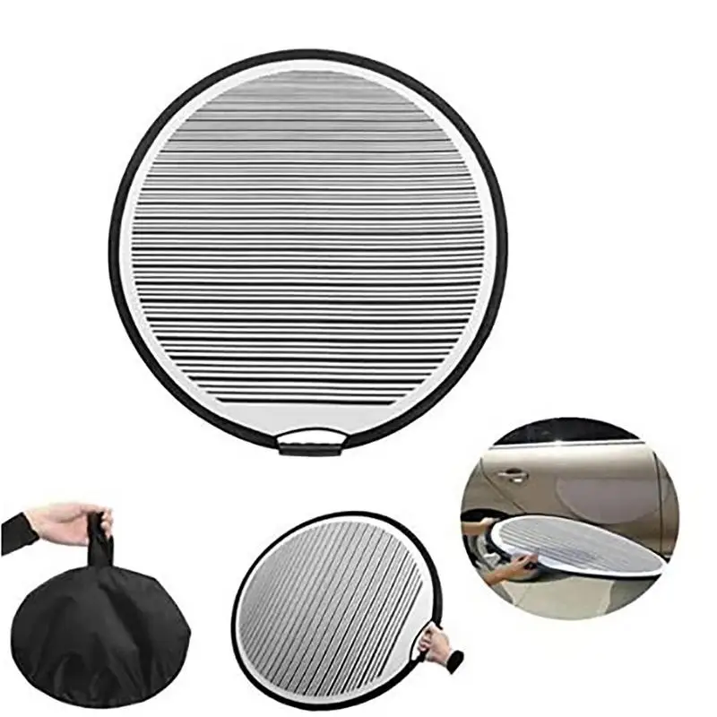 

80cm Car Dent Inspection Tool Circular Striped Dent Panel Round Flexible Foldable Lined Light Reflector Striped Dent Board
