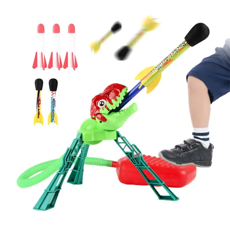

Air Rockets Launcher Outdoor Toy Cartoon Dinosaur Air Launcher STEM Toy Kid Jump Sport Game Educational Toy for Children