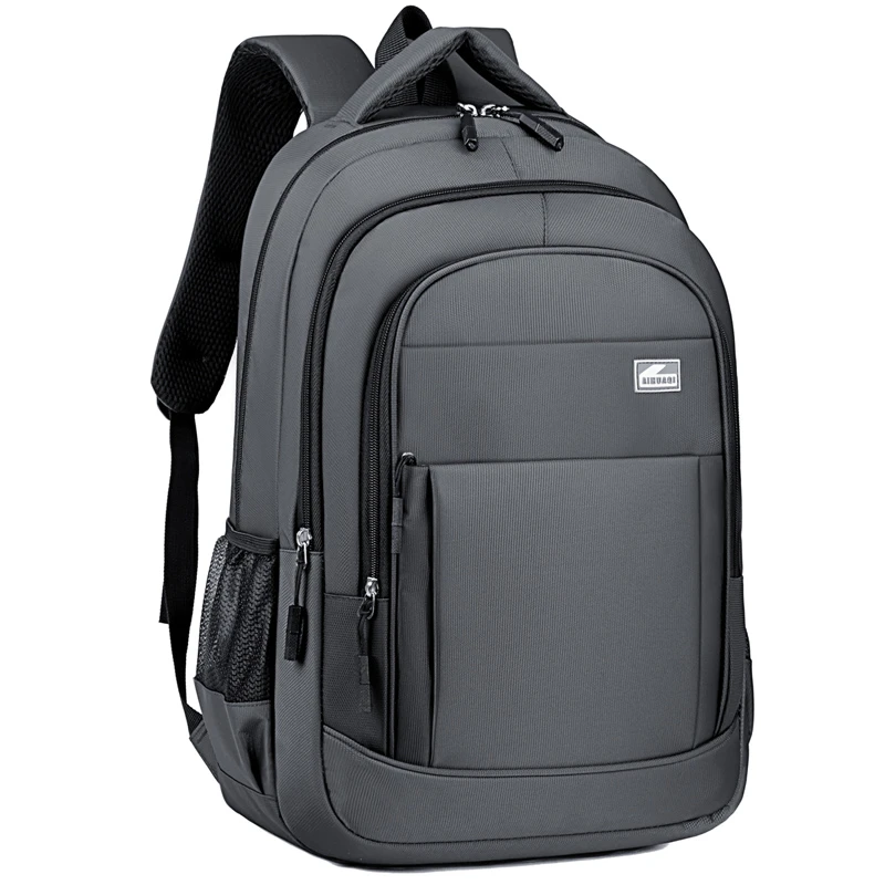 Adjustable padded shoulder straps, practical pockets, minimalist black casual work travel backpack suitable for commuting, schoo