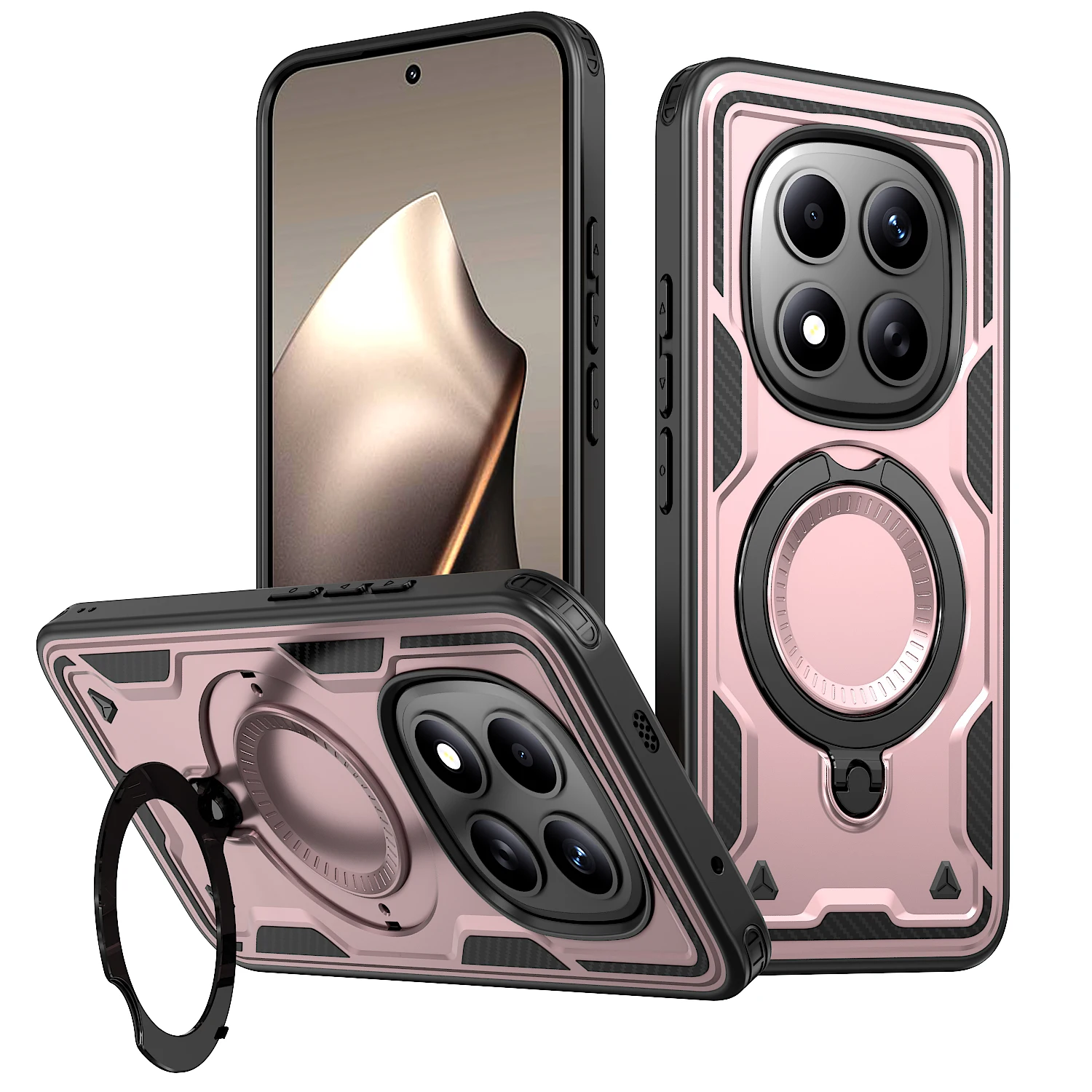 Enhanced Armor Shockproof Case with 360° Rotating Magnetic Stand